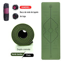 Tapete para ginástica com camada dupla antiderrapante com linha de posição