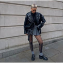 Jaqueta de couro preta feminina