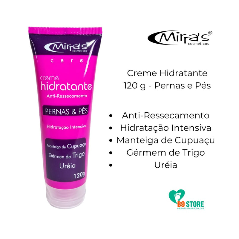 Creme Hidratante AntiRessecamento Pernas e Pés 120g Mirras