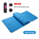 Tapete para ginástica com camada dupla antiderrapante com linha de posição
