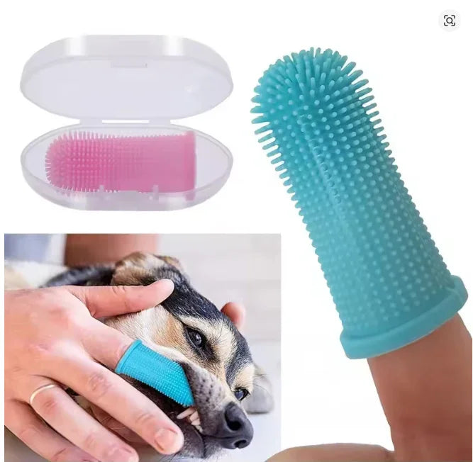 Escova de Dentes para Pets com Dedo de Silicone