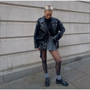 Jaqueta de couro preta feminina